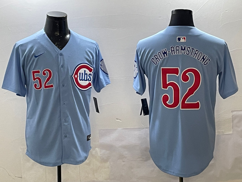 Men's Chicago Cubs Pete Crow-Armstrong #52 Baby Blue 2nd Alternate Limited Jersey